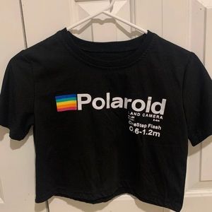 graphic polaroid crop top